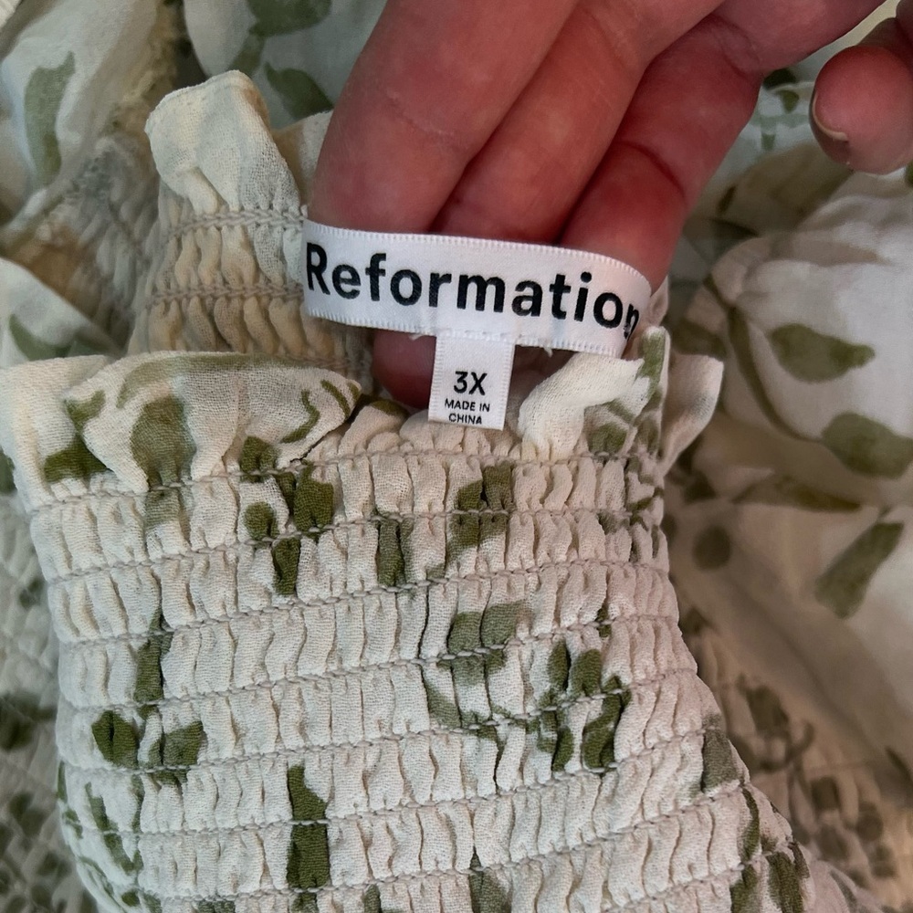 Reformation Floral Green Dress Size 3X - Picture 11 of 14